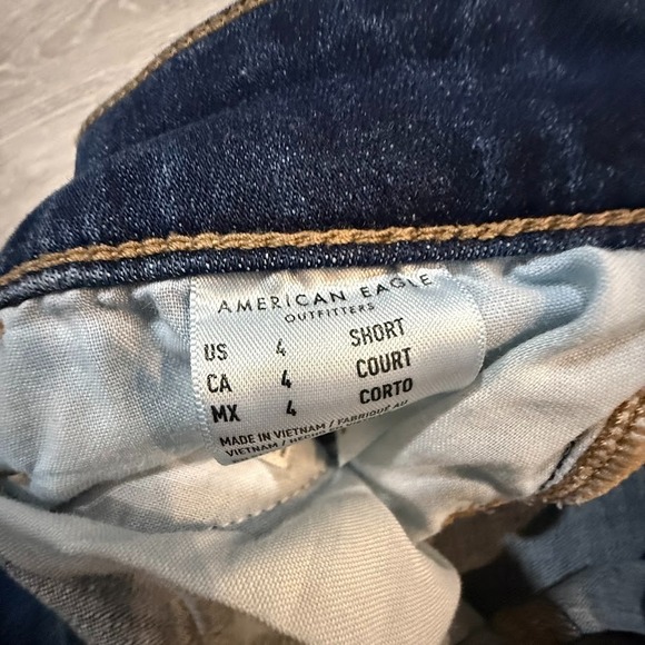 American Eagle Jegging Women's 4 Short Blue Hi Rise Stretch Skinny Dark Wash - Picture 5 of 8